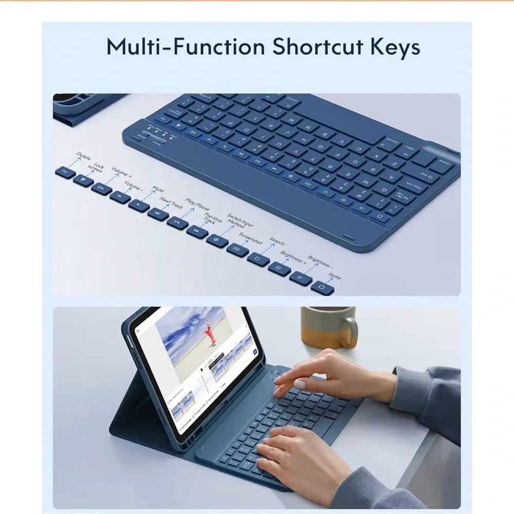 Bluetooth Keyboard Case for iPad iPad (A16) 11th/10th Generation - Picture 6 of 9